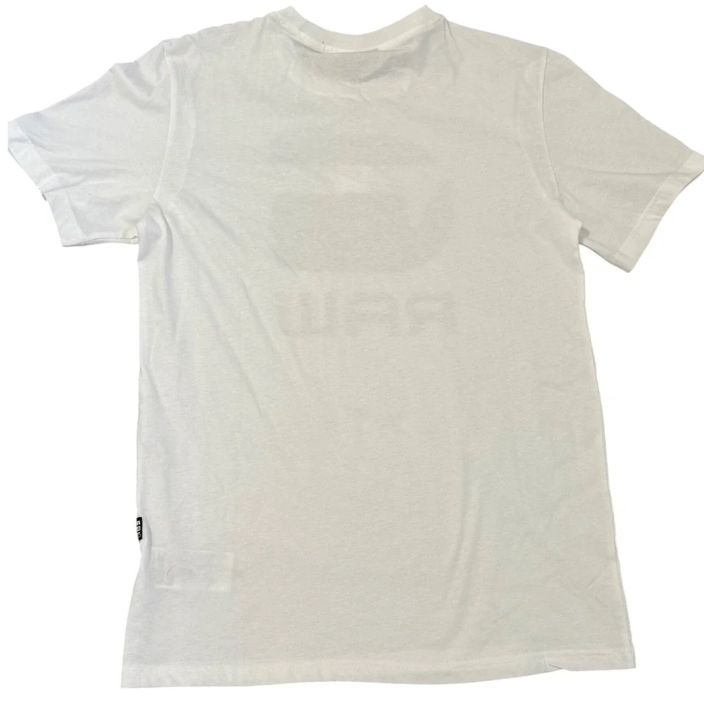 G-Star RAW T-Shirt White Logo Slim Fit Short Sleeve Top Kids Boys‎ Medium